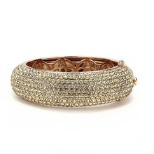 Load image into Gallery viewer, LO4270 - Rose Gold+e-coating Brass Bangle with Top Grade Crystal  in Citrine Yellow