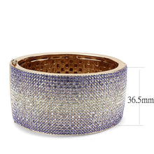 Cargar imagen en el visor de la galería, LO4279 - Rose Gold+e-coating Brass Bangle with Top Grade Crystal  in Multi Color