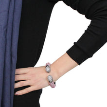 Load image into Gallery viewer, LO4293 - TIN Cobalt Black Brass Bangle with Top Grade Crystal  in Multi Color