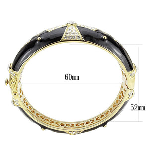 LO4309 - Gold Brass Bangle with Top Grade Crystal  in Clear