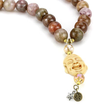 Cargar imagen en el visor de la galería, LO4663 - Antique Copper Brass Necklace with Semi-Precious Agate in Multi Color
