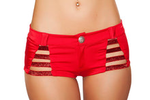 Load image into Gallery viewer, SH3326 - Shorts with Shiny Straps and Button Front Detail
