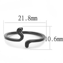 Cargar imagen en el visor de la galería, TK3164 - IP Black(Ion Plating) Stainless Steel Ring with No Stone