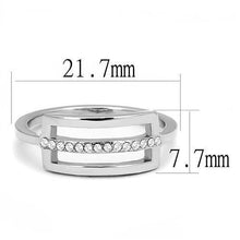 Load image into Gallery viewer, TK3177 - High polished (no plating) Stainless Steel Ring with AAA Grade CZ  in Clear