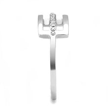 Load image into Gallery viewer, TK3177 - High polished (no plating) Stainless Steel Ring with AAA Grade CZ  in Clear