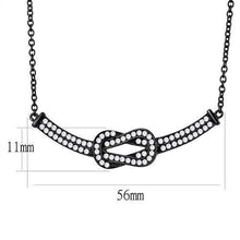 Cargar imagen en el visor de la galería, TK3219 - IP Black(Ion Plating) Stainless Steel Chain Pendant with AAA Grade CZ  in Clear