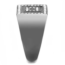 Cargar imagen en el visor de la galería, TK3220 - IP Light Black  (IP Gun) Stainless Steel Ring with Top Grade Crystal  in Clear