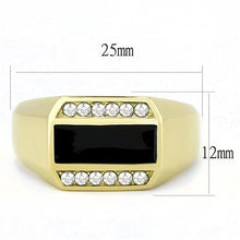 Load image into Gallery viewer, TK3222 - IP Gold(Ion Plating) Stainless Steel Ring with AAA Grade CZ  in Clear