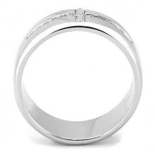 Cargar imagen en el visor de la galería, TK3225 - High polished (no plating) Stainless Steel Ring with AAA Grade CZ  in Clear