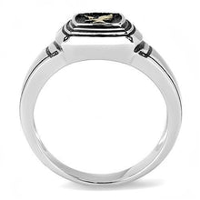 Load image into Gallery viewer, TK3226 - Two-Tone IP Gold (Ion Plating) Stainless Steel Ring with Epoxy  in Jet