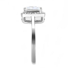 Load image into Gallery viewer, TK3242 - High polished (no plating) Stainless Steel Ring with AAA Grade CZ  in Clear