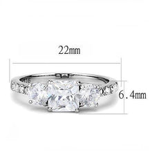 Load image into Gallery viewer, TK3246 - High polished (no plating) Stainless Steel Ring with AAA Grade CZ  in Clear