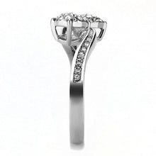 Load image into Gallery viewer, TK3255 - High polished (no plating) Stainless Steel Ring with Top Grade Crystal  in Clear