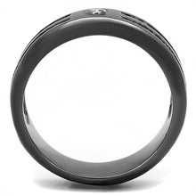 Cargar imagen en el visor de la galería, TK3275 - IP Light Black  (IP Gun) Stainless Steel Ring with AAA Grade CZ  in Clear