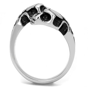 TK3276 - High polished (no plating) Stainless Steel Ring with Epoxy  in Jet