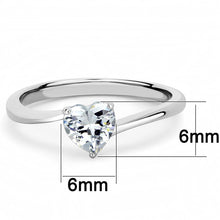 Cargar imagen en el visor de la galería, TK3434 - High polished (no plating) Stainless Steel Ring with AAA Grade CZ  in Clear