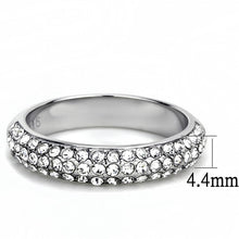 Cargar imagen en el visor de la galería, TK3437 - High polished (no plating) Stainless Steel Ring with Top Grade Crystal  in Clear