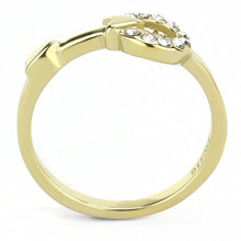 Load image into Gallery viewer, TK3439 - IP Gold(Ion Plating) Stainless Steel Ring with Top Grade Crystal  in Clear