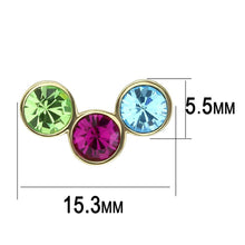Cargar imagen en el visor de la galería, TK3492 - IP Gold(Ion Plating) Stainless Steel Earrings with Top Grade Crystal  in Multi Color