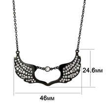 Load image into Gallery viewer, TK3496 - IP Black(Ion Plating) Stainless Steel Necklace with Top Grade Crystal  in Clear