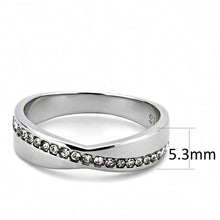 Cargar imagen en el visor de la galería, TK3501 - High polished (no plating) Stainless Steel Ring with Top Grade Crystal  in Clear