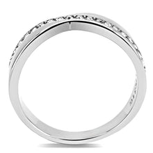 Cargar imagen en el visor de la galería, TK3501 - High polished (no plating) Stainless Steel Ring with Top Grade Crystal  in Clear