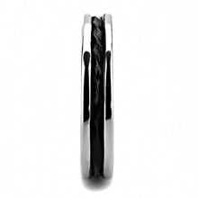 Cargar imagen en el visor de la galería, TK3502 - Two-Tone IP Black (Ion Plating) Stainless Steel Ring with No Stone