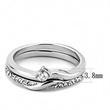 Load image into Gallery viewer, TK3508 - High polished (no plating) Stainless Steel Ring with AAA Grade CZ  in Clear