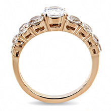 Cargar imagen en el visor de la galería, TK3516 - IP Rose Gold(Ion Plating) Stainless Steel Ring with AAA Grade CZ  in Clear