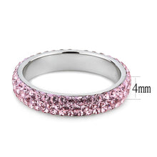 Cargar imagen en el visor de la galería, TK3543 - High polished (no plating) Stainless Steel Ring with Top Grade Crystal  in Light Rose
