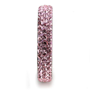 TK3543 - High polished (no plating) Stainless Steel Ring with Top Grade Crystal  in Light Rose