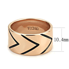 Cargar imagen en el visor de la galería, TK3563 - IP Rose Gold(Ion Plating) Stainless Steel Ring with Epoxy  in Jet