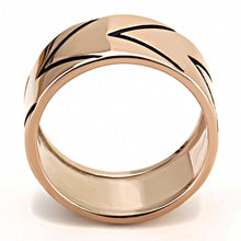 Load image into Gallery viewer, TK3563 - IP Rose Gold(Ion Plating) Stainless Steel Ring with Epoxy  in Jet