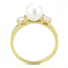 Cargar imagen en el visor de la galería, TK3567 - IP Gold(Ion Plating) Stainless Steel Ring with Synthetic Pearl in White