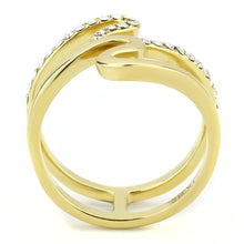 Load image into Gallery viewer, TK3574 - IP Gold(Ion Plating) Stainless Steel Ring with Top Grade Crystal  in Clear