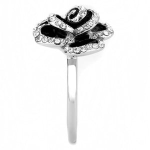 TK3577 - No Plating Stainless Steel Ring with Top Grade Crystal  in Clear