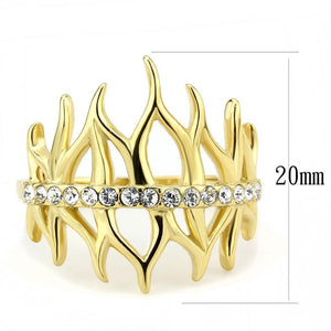 TK3595 - IP Gold(Ion Plating) Stainless Steel Ring with Top Grade Crystal  in Clear