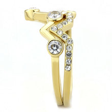 Load image into Gallery viewer, TK3596 - IP Gold(Ion Plating) Stainless Steel Ring with AAA Grade CZ  in Clear