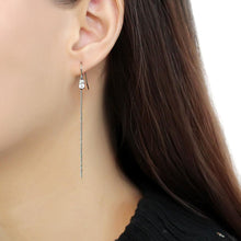 Load image into Gallery viewer, TK3599 - High polished (no plating) Stainless Steel Earrings with AAA Grade CZ  in Clear