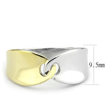 Cargar imagen en el visor de la galería, TK3630 - Two-Tone IP Gold (Ion Plating) Stainless Steel Ring with No Stone