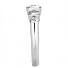 Load image into Gallery viewer, TK3697 - High polished (no plating) Stainless Steel Ring with AAA Grade CZ  in Clear