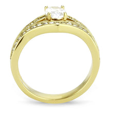 Load image into Gallery viewer, TK3706 - IP Gold(Ion Plating) Stainless Steel Ring with AAA Grade CZ  in Clear