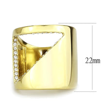 Load image into Gallery viewer, TK3715 - IP Gold(Ion Plating) Stainless Steel Ring with Top Grade Crystal  in Clear