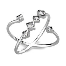Load image into Gallery viewer, TK3730 High polished Stainless Steel Ring with AAA Grade CZ in Clear
