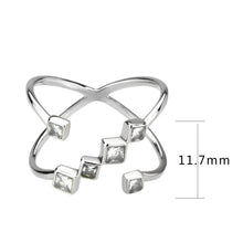 Load image into Gallery viewer, TK3730 High polished Stainless Steel Ring with AAA Grade CZ in Clear