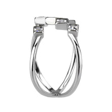 Cargar imagen en el visor de la galería, TK3730 High polished Stainless Steel Ring with AAA Grade CZ in Clear