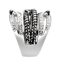 Load image into Gallery viewer, TK3733 High polished Stainless Steel Ring with Top Grade Crystal in Clear