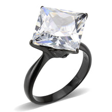Load image into Gallery viewer, TK3736 IP Black  Stainless Steel Ring with AAA Grade CZ in Clear