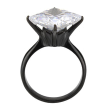 Load image into Gallery viewer, TK3736 IP Black  Stainless Steel Ring with AAA Grade CZ in Clear