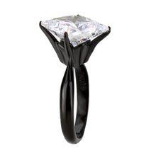 Cargar imagen en el visor de la galería, TK3736 IP Black  Stainless Steel Ring with AAA Grade CZ in Clear